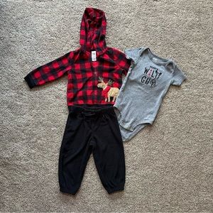 Fleece hoodie and pants, with onesie
